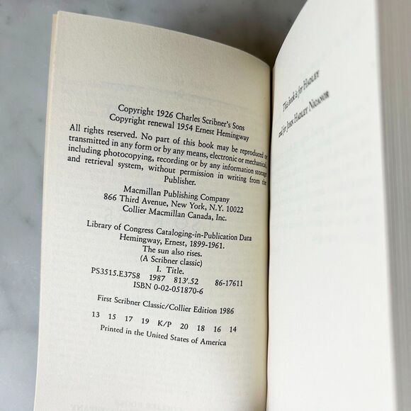 The Sun Also Rises For Whom The Bell Tolls Ernest Hemingway Scribner Paperbacks - Picture 3 of 6
